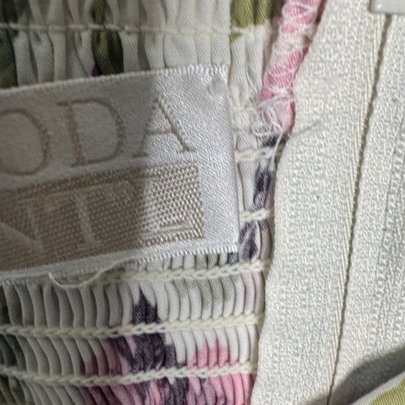 Moda Int'l Dress Women XS Floral Cold Shoulder Midi‎ Cottage Praire Garden Vtg - Picture 5 of 13